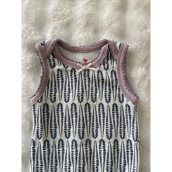 Pink Chicken 3-6 Months Baby Bodysuit Purple Sleeveless Snaps Scalloped - Picture 2 of 7